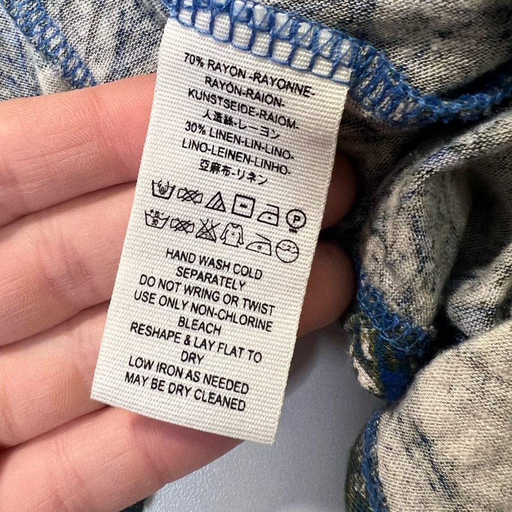 Free People Annabelle Mock Neck Tunic Dress in Cobalt Blue and Green Size Small - Picture 10 of 11